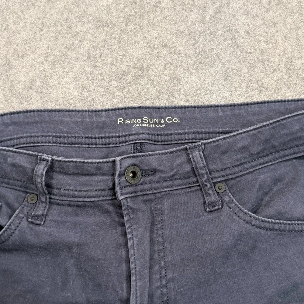 Rising Sun & Co Navy Blue Stretch Denim The Straight Fit Jeans Men's Size 38x30*